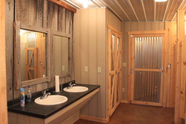 Unique barn style bath house and showers