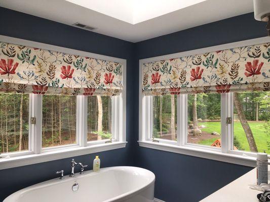 Roman Shades in a Concord bathroom