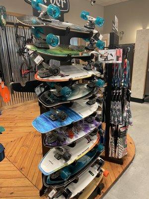 Skateboards. Longboards and penny board style decks.