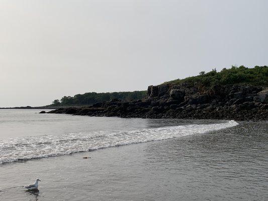 Rocks bordering the beach