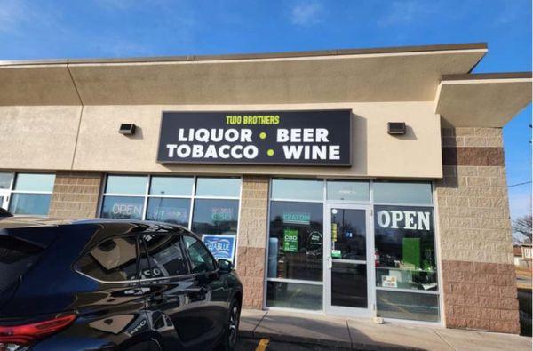 Two Brothers liquor, beer, tobacco, wine store