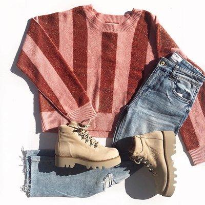 Sweaters, Denim and Footwear