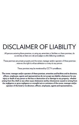 DISCLAIMER OF LIABILITY FOR CUSTOMERS