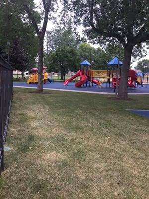 Playground next to splash pad. Pretty nice