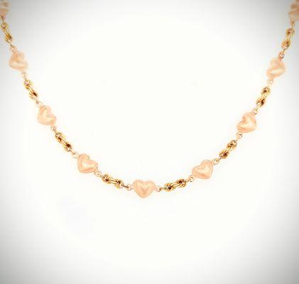 10KT Rose Gold Heart Necklace