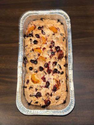 This is the larger loaf pan I used today. This is how it looked after 3 hours at 350* Still wasn't done.The bottom stuck to the pan.