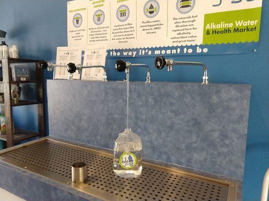 This is one of our refilling stations where you can fill jugs you buy from us or refill jugs you have from home.