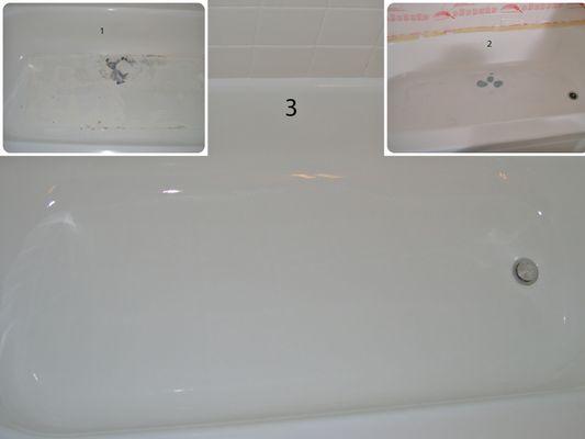 Badly Damaged Bathtub Repaired Professionally By The Refinish First Team