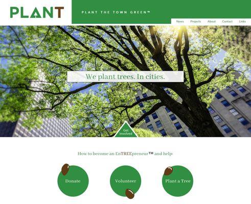 Website Design: Plan T, a group that plants trees in urban areas.