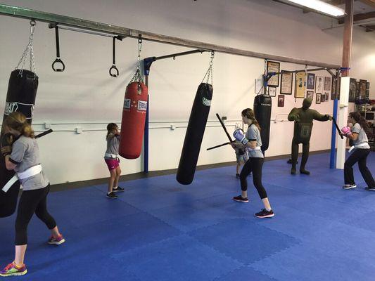 LKJ Youth class. Stick boxing.