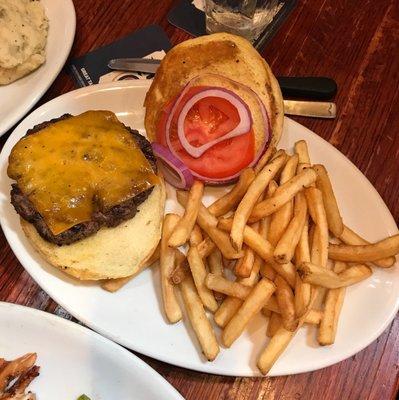 Texas burger with fries