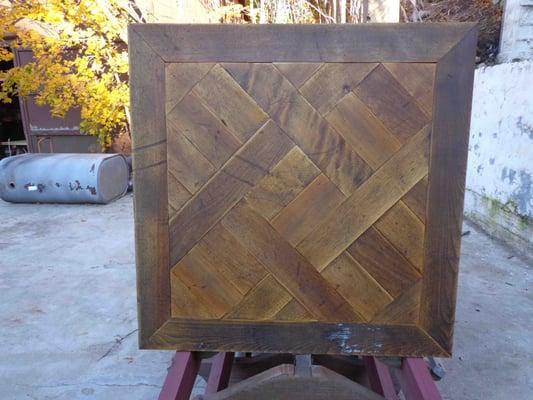 Parquet panels in the traditional chateau styles - hand made in Litchfield County CT. #design #handmade #reclaimed