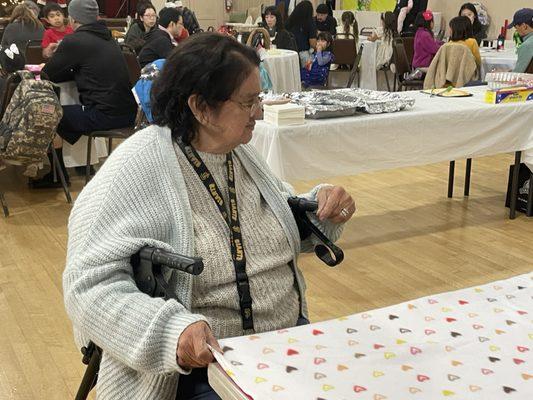 Making blankets for the unhoused in San Mateo