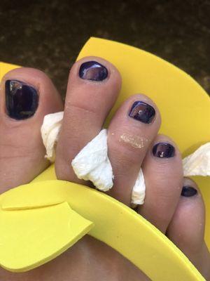 Visible callus directly after pedi - avoid Judy at all cost!