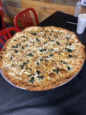 Chicken Spinach Alfredo Pizza