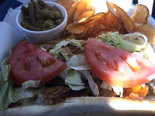 Chicken philly with green beans as my side