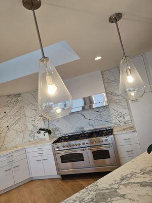 Updated outlets, electrical, pendant installation