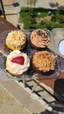 Cupcakes: Strawberry Shortcake, English Toffee, Chocoholic, & German Chocolate ($4 each when you buy 4)  05-27-2023