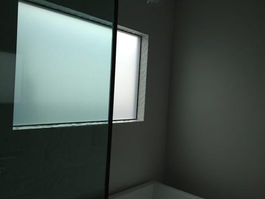 Matte White tinting works well for Bathrooms