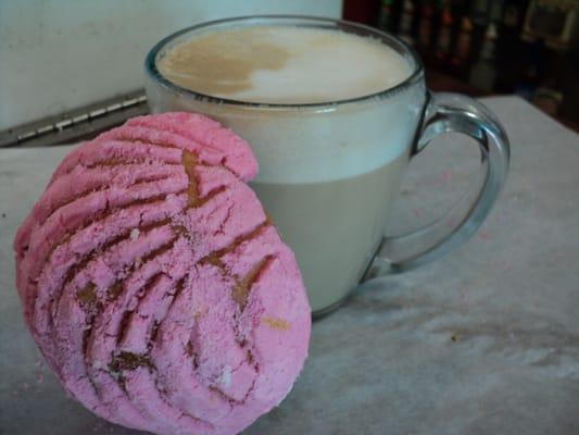 A nice, warm latte & mexican pan dulce to start your day off right.