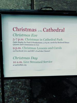 Christmas schedule