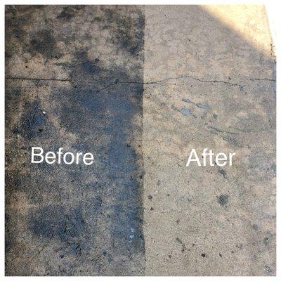 Concrete floor in a garage