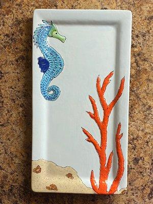 Seahorse rectangular plate