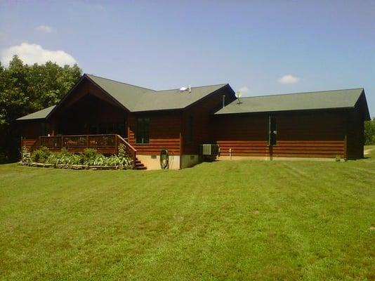 The back yard of the Lodge.  We can sleep up to 10 in this home.