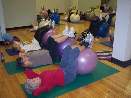 Senior ladies working hard in their class - despite how it looks in this photo!