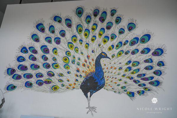 Our awesome peacock mural in the lobby