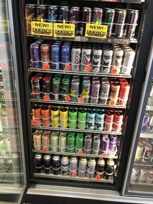 Huge variety of energy drinks