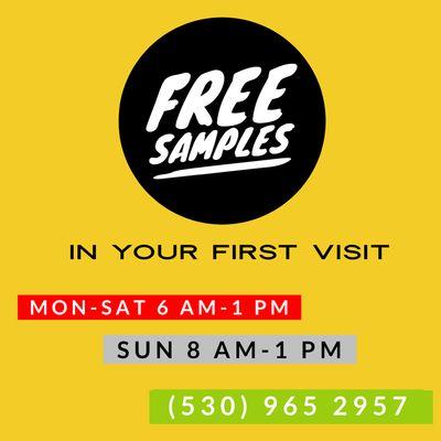 Free samples in your first visit