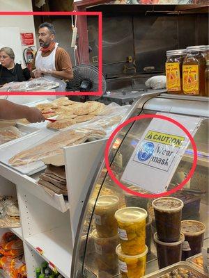 Bakery. Staff not wearing their masks.