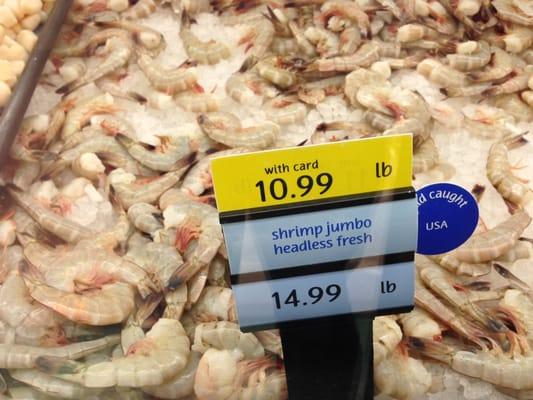 Local Shrimp at a great price with free card