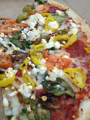 Thin crust veggie pizza