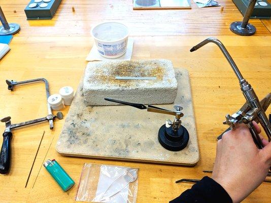 Tuscarora Lapidary Society -- Beginner Silversmithing Class (workspace)