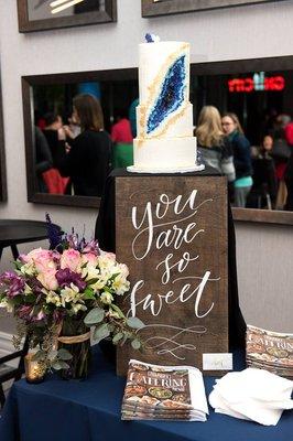 Stationery, signs, and calligraphy at Yelp's Phony Matrimony!