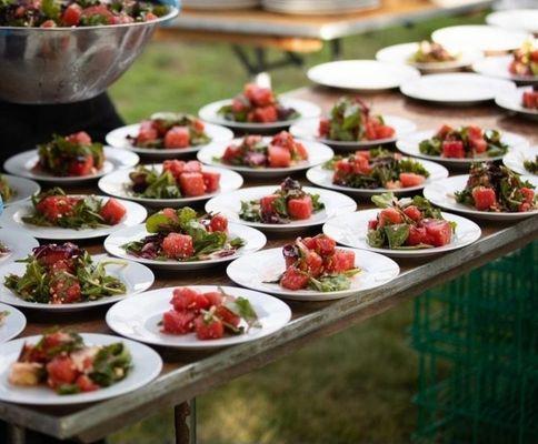 Local watermelon and feta salad - summer wedding