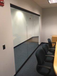 Heavy glass wall partitions