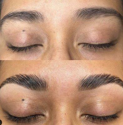 Brow lamination. The brow service taking social media by surprise. No need to get permanent makeup. This service last 4-6 weeks. Ask me how?