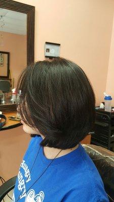 My bob cut. The extra layer adds so much more hair.