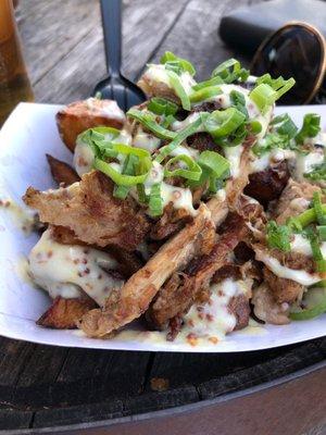 Fried potatoes with bbq