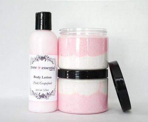 Pink Grapefruit lotion & sugar scrub made in house