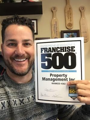 Entrepreneur Magazine ranked our franchise #302 this year! That's a jump of 184 positions from last year! Look for us mentioned in January.