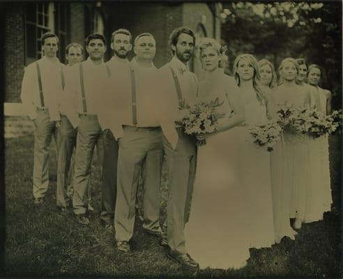 A tintype photograph of the Ricciuto Dance wedding party by Stephen Takacs Photography.