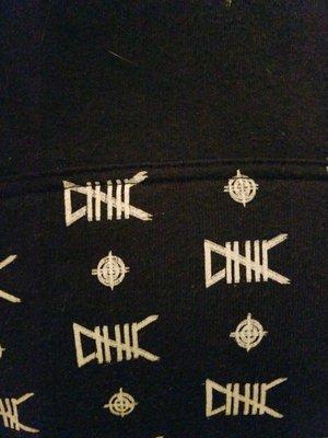 Misprinted design on sweatshirt.