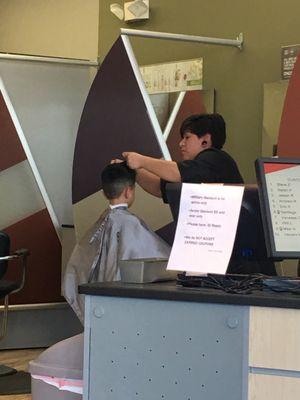 Getting ready for back to school with a haircut. ‍