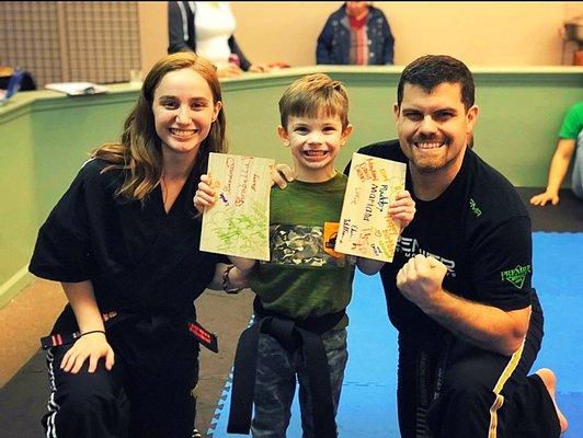 Have your next birthday party with us! Break a board and cut the cake with a sword!