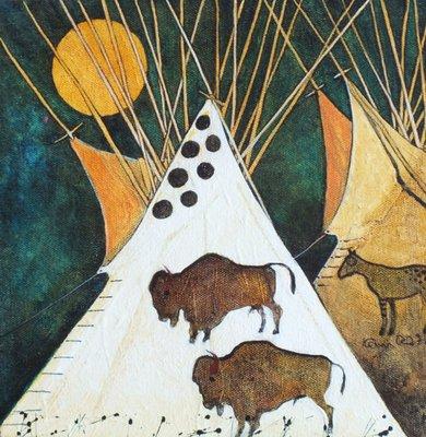 "Buffalo & Horse Tipis" - Crow Style -