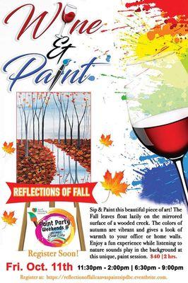 PAINT the Relection of Fall! Paint Party Weekends @Detroit Book City. View October events: https://www.detroitbookcity.com/social-artworking